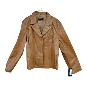 Montanelli Italian Lamb Leather Jacket Coat 3X with pockets New with tags